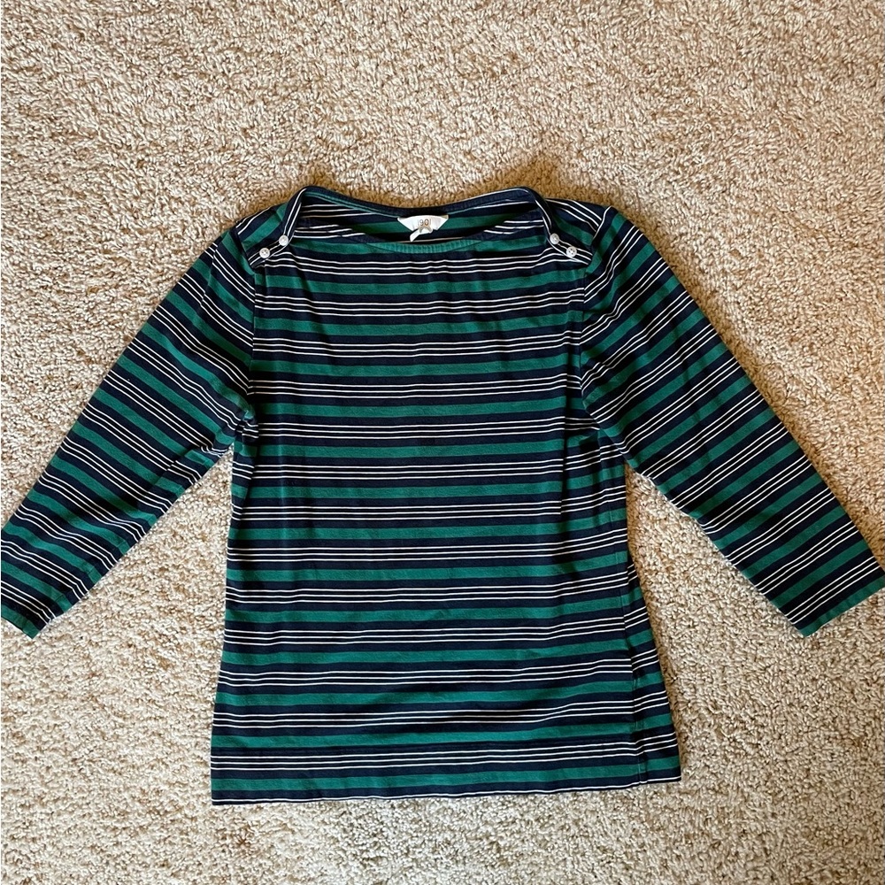 1901 Green and Blue 3/4 Sleeve Sailor Collar Top